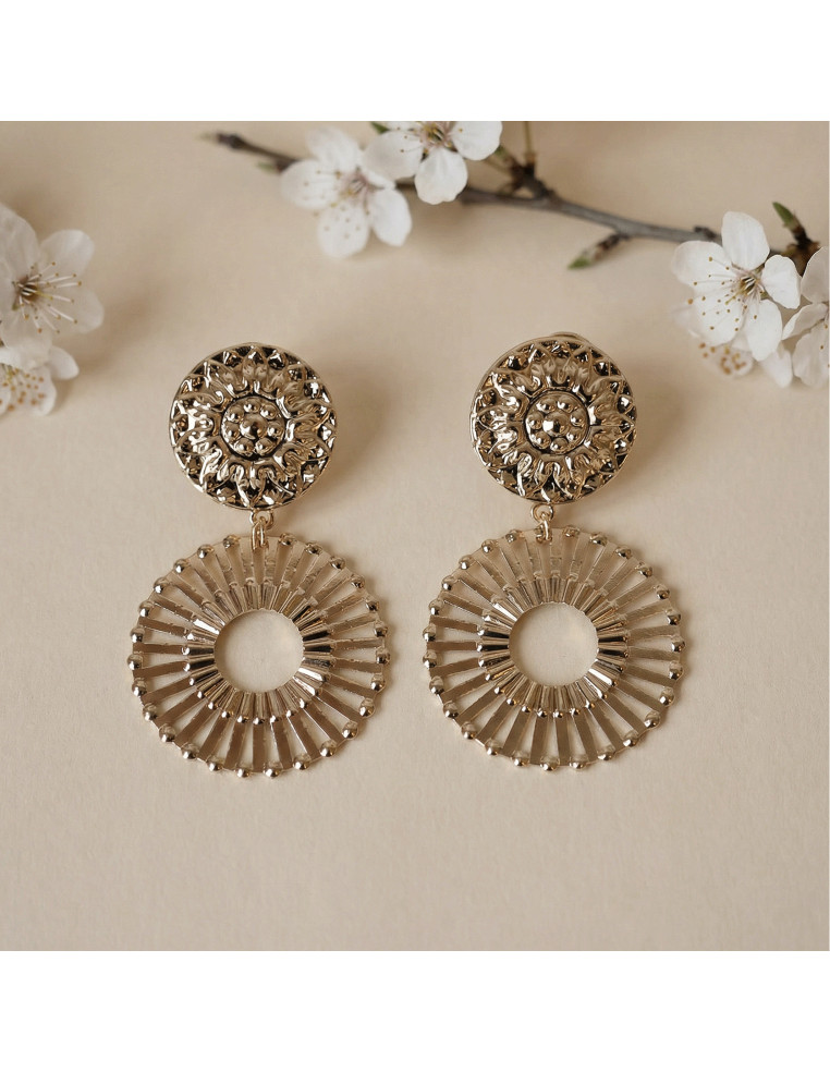 Boucles d'oreilles Bloom dorées - Un de ces quatre - Comptoir doré