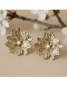 Boucles d'oreilles Camélia fleur dorée - Un des ces quatre - Comptoir Doré
