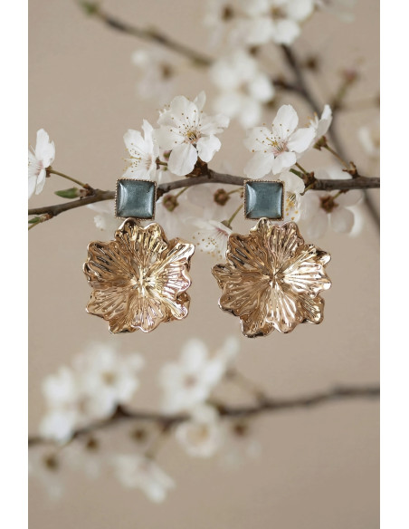 Boucles d'oreilles Hortense fleur doré - Un de ces quatre - Comptoir Doré