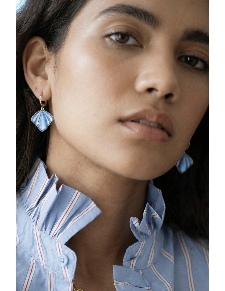 Boucles d'oreilles Yuna papillon bleu - Un de ces quatre - Comptoir doré