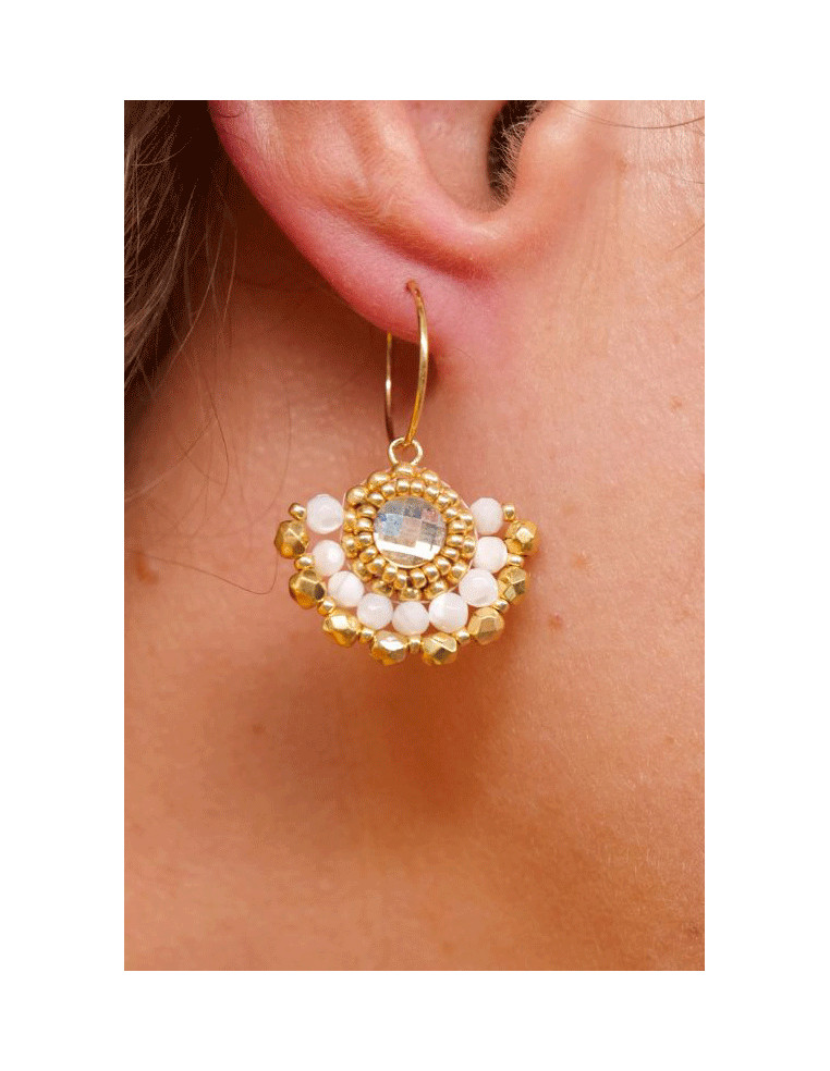 Boucles d'oreilles Marcia Nacre - Colette S'apprête - Comptoir Doré