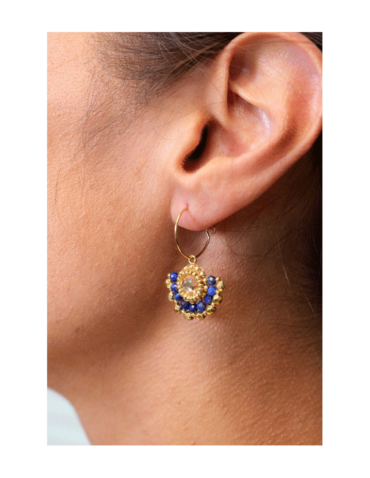 Boucles d'oreilles Marcia Lapis Lazuli - Colette S'apprête - Comptoir Doré