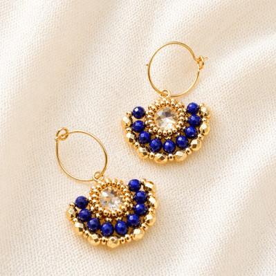Boucles d'oreilles Marcia Lapis Lazuli - Colette S'apprête - Comptoir Doré