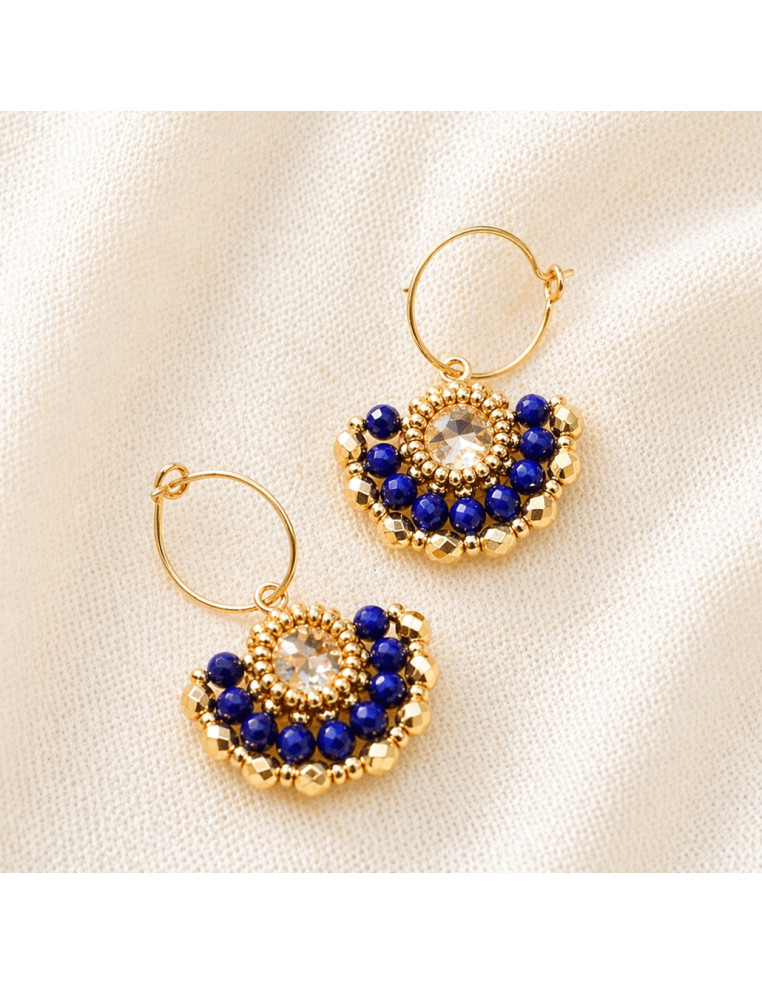 Boucles d'oreilles Marcia Lapis Lazuli - Colette S'apprête - Comptoir Doré