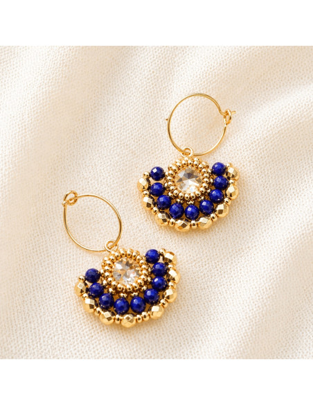 Boucles d'oreilles Marcia Lapis Lazuli - Colette S'apprête - Comptoir Doré