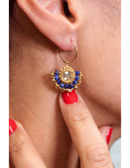 Boucles d'oreilles Marcia Lapis Lazuli - Colette S'apprête - Comptoir Doré