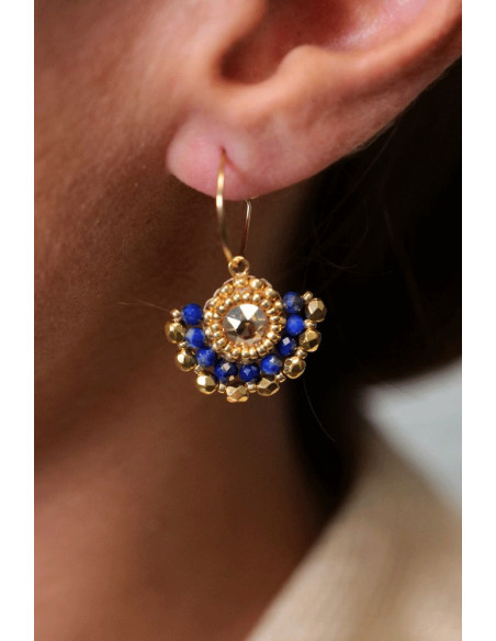 Boucles d'oreilles Marcia Lapis Lazuli - Colette S'apprête - Comptoir Doré
