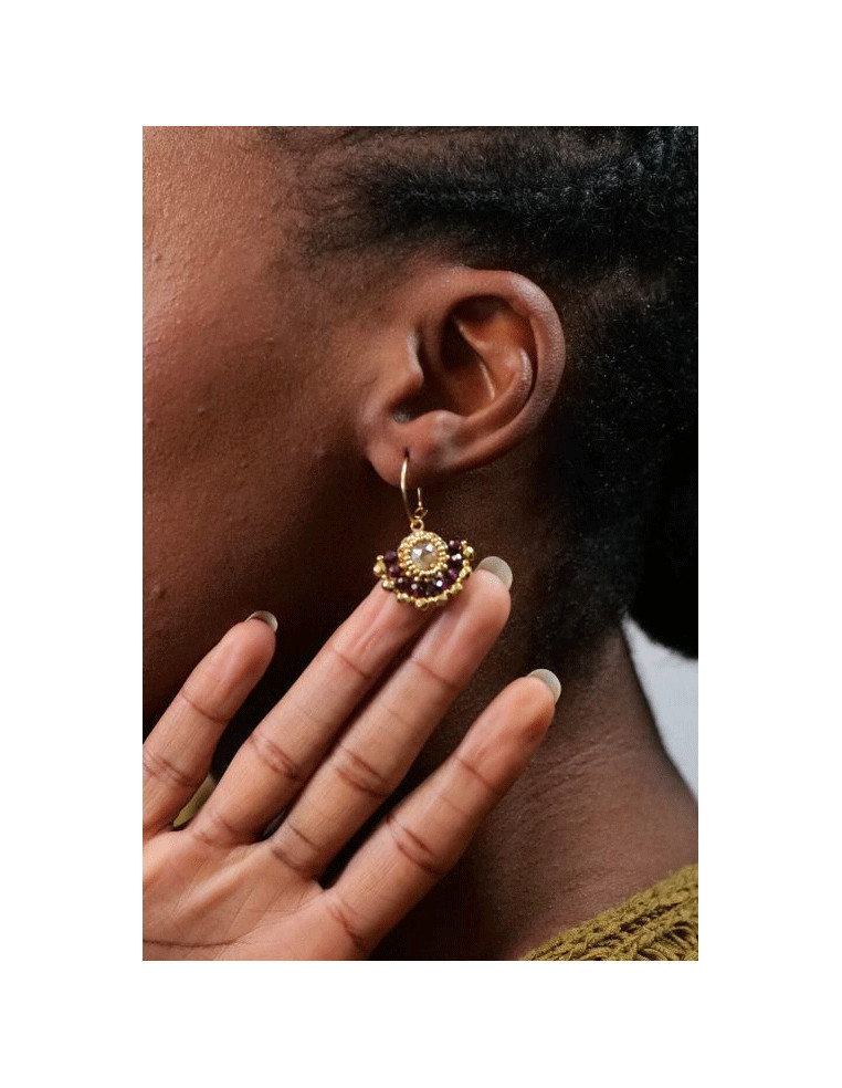 Boucles d'oreilles Marcia Grenat - Colette S'apprête - Comptoir Doré
