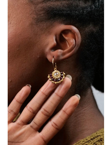Boucles d'oreilles Marcia Grenat - Colette S'apprête - Comptoir Doré