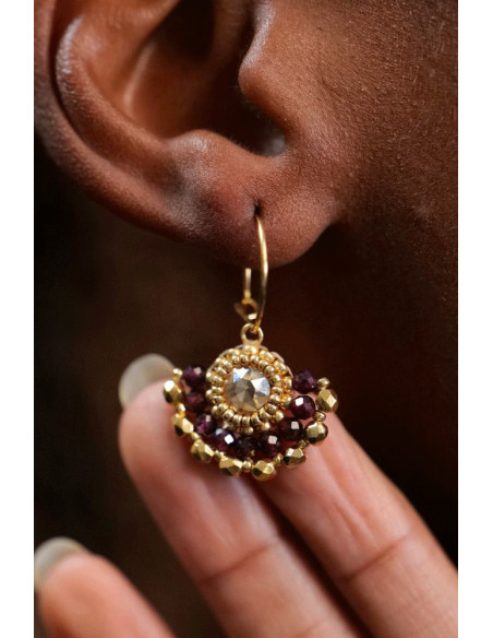 Boucles d'oreilles Marcia Grenat - Colette S'apprête - Comptoir Doré