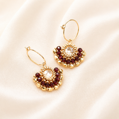Boucles d'oreilles Marcia Grenat - Colette S'apprête - Comptoir Doré