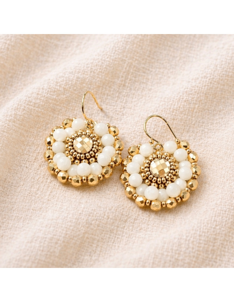 Boucles d'oreilles Iris Nacre - Colette S'apprête - Comptoir Doré