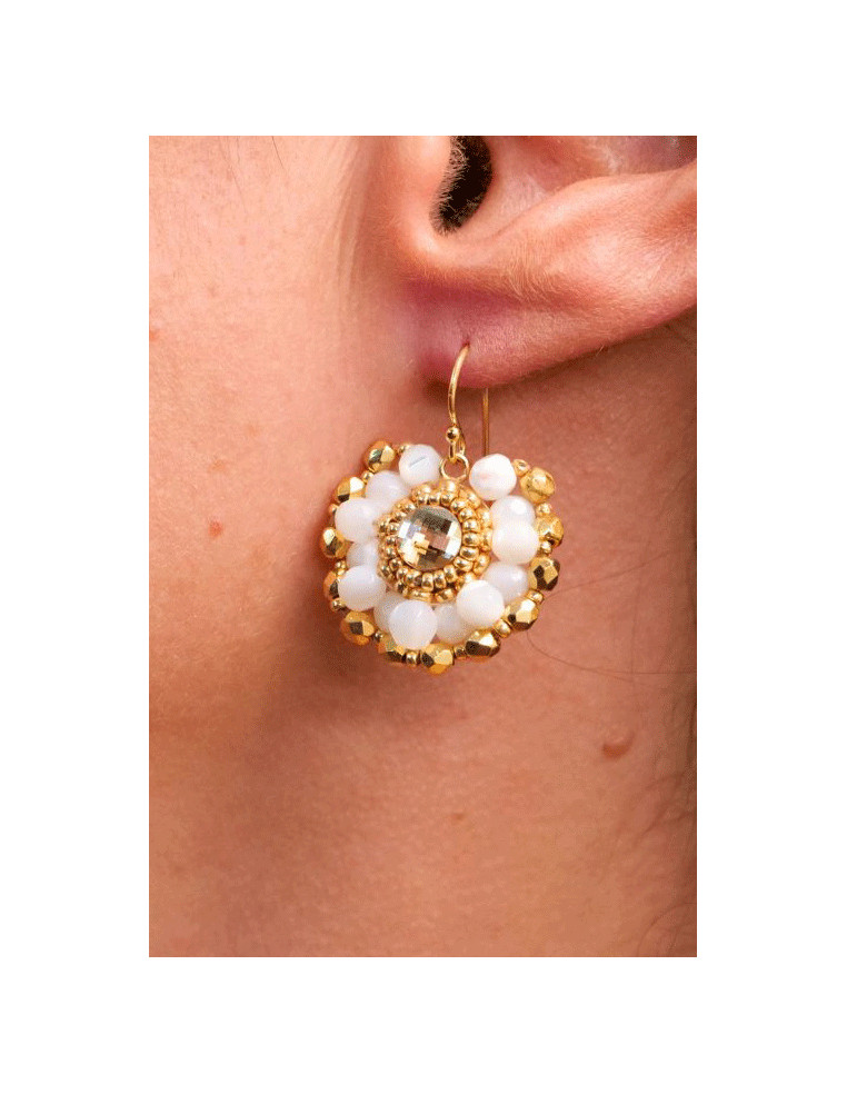 Boucles d'oreilles Iris Nacre - Colette S'apprête - Comptoir Doré