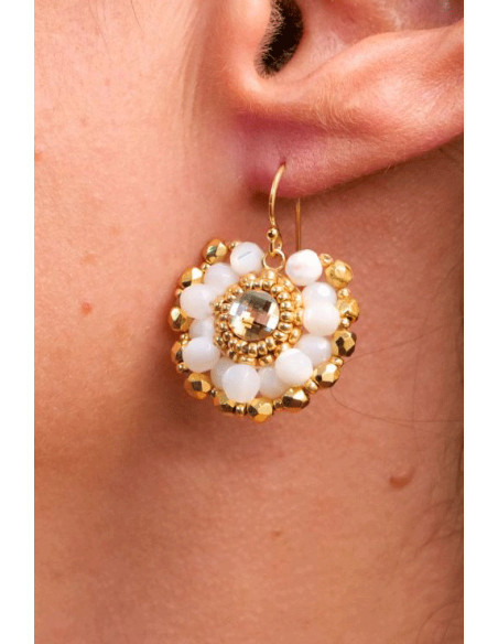 Boucles d'oreilles Iris Nacre - Colette S'apprête - Comptoir Doré