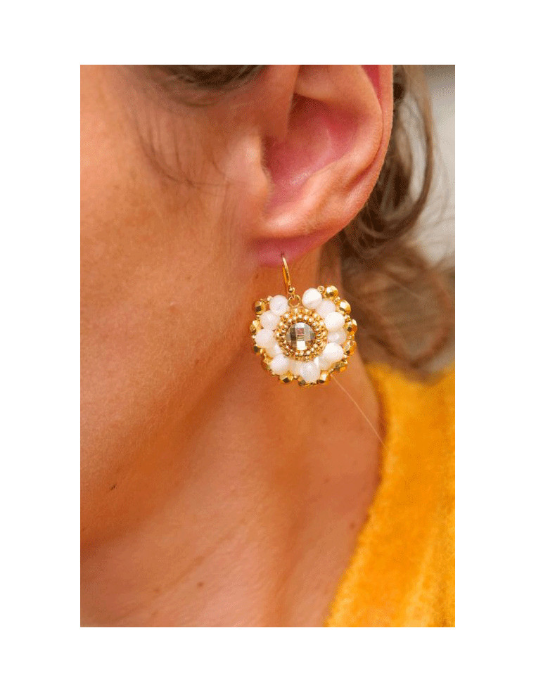 Boucles d'oreilles Iris Nacre - Colette S'apprête - Comptoir Doré