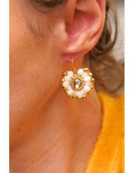 Boucles d'oreilles Iris Nacre - Colette S'apprête - Comptoir Doré