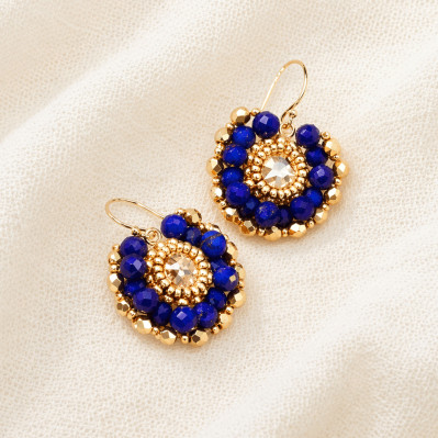 Boucles d'oreilles Iris Lapis Lazuli - Colette S'apprête - Comptoir Doré