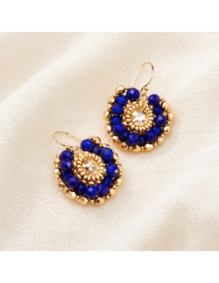 Boucles d'oreilles Iris Lapis Lazuli - Colette S'apprête - Comptoir Doré