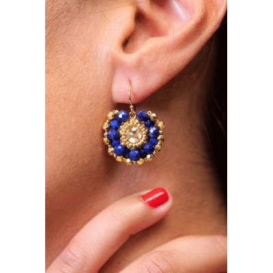 Boucles d'oreilles Iris Lapis Lazuli - Colette S'apprête - Comptoir Doré 2