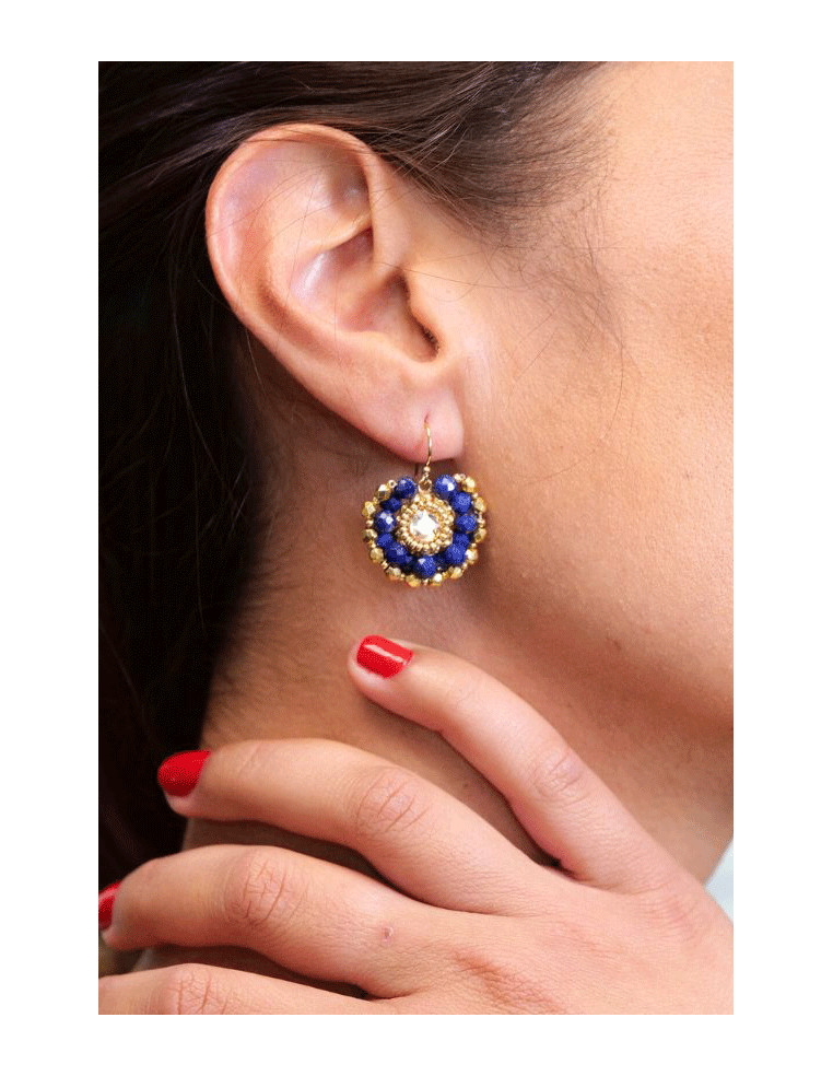 Boucles d'oreilles Iris apis Lazuli - Colette S'apprête - Comptoir Doré