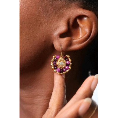 Boucles d'oreilles Iris Grenat - Colette S'apprête - Comptoir Doré 2