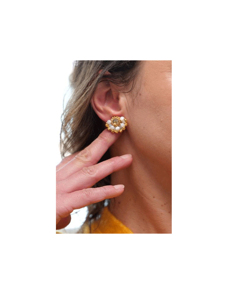 Boucles d'oreilles Ines Nacre - Colette S'apprête - Comptoir Doré