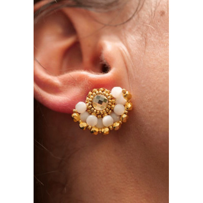 Boucles d'oreilles Ines Nacre - Colette S'apprête - Comptoir Doré 2