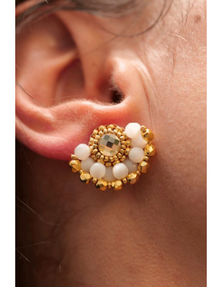 Boucles d'oreilles Ines Nacre - Colette S'apprête - Comptoir Doré