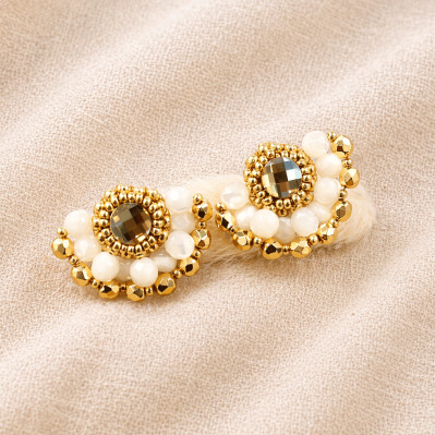 Boucles d'oreilles Ines Nacre - Colette S'apprête - Comptoir Doré