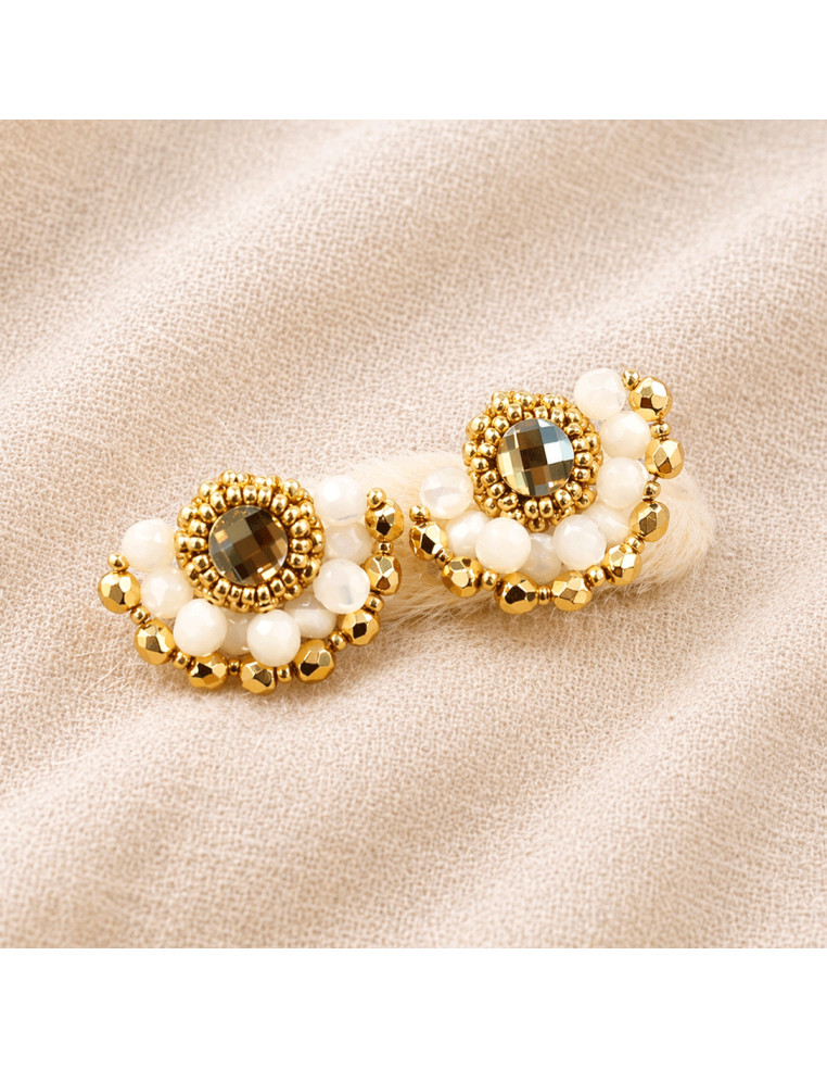 Boucles d'oreilles Ines Nacre - Colette S'apprête - Comptoir Doré