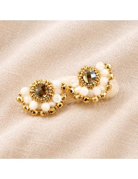 Boucles d'oreilles Ines Nacre - Colette S'apprête - Comptoir Doré