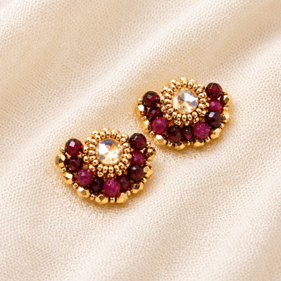Boucles d'oreilles Ines Grenat - Colette S'apprête - Comptoir Doré
