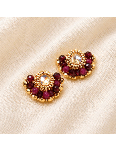 Boucles d'oreilles Ines Grenat - Colette S'apprête - Comptoir Doré