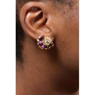 Boucles d'oreilles Ines Grenat - Colette S'apprête - Comptoir Doré 2
