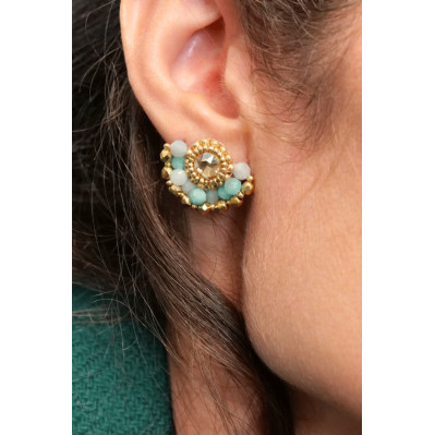 Boucles d'oreilles Ines Amazonite - Colette S'apprête - Comptoir Doré 2