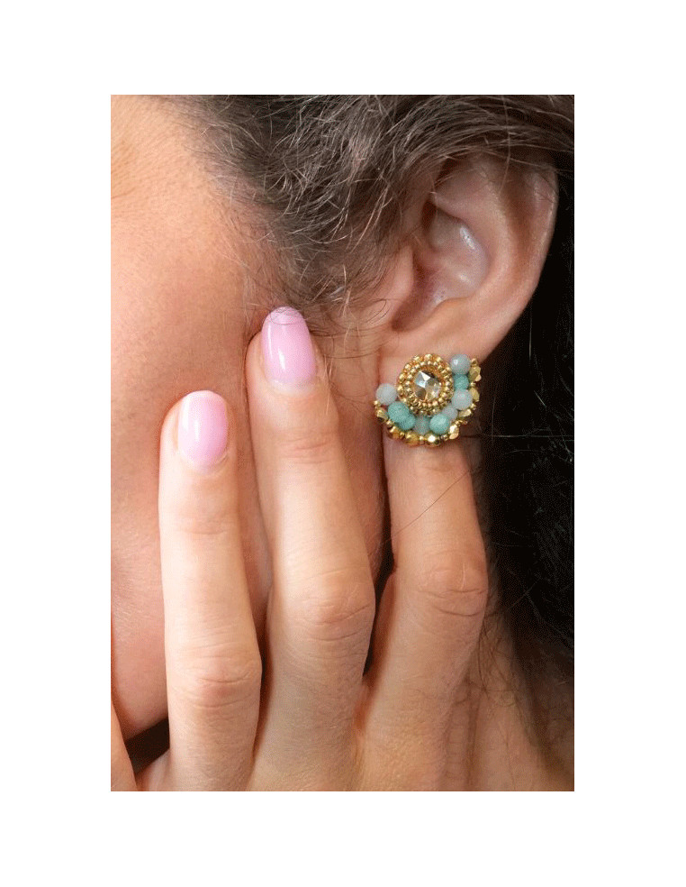 Boucles d'oreilles Ines Amazonite - Colette S'apprête - Comptoir Doré