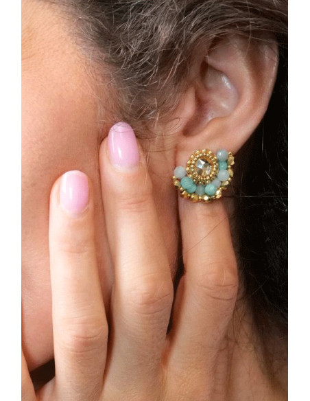 Boucles d'oreilles Ines Amazonite - Colette S'apprête - Comptoir Doré