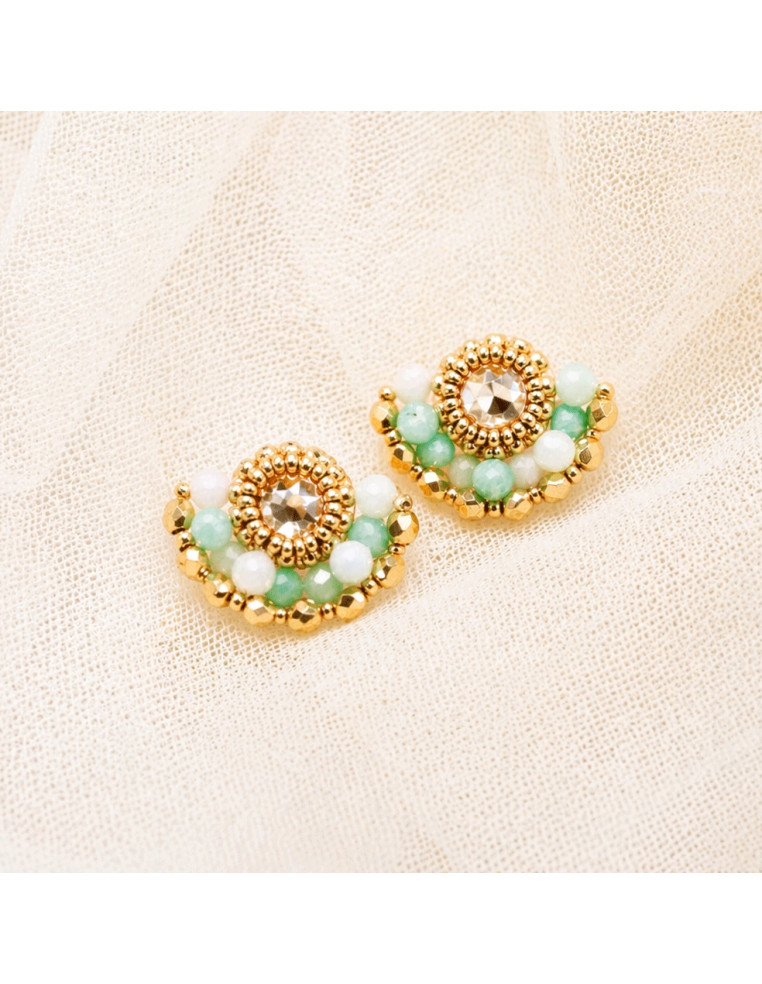 Boucles d'oreilles Ines Amazonite - Colette S'apprête - Comptoir Doré