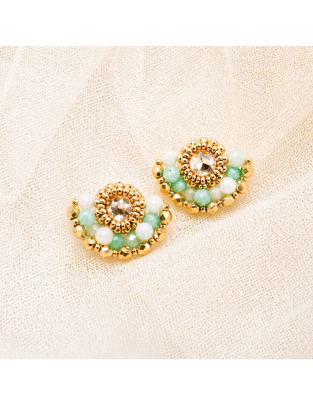 Boucles d'oreilles Ines Amazonite - Colette S'apprête - Comptoir Doré