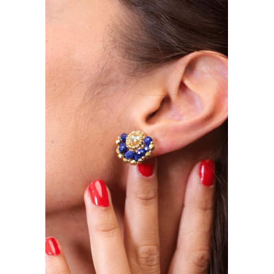 Boucles d'oreilles Ines Lapis Lazuli - Colette S'apprête - Comptoir Doré 2