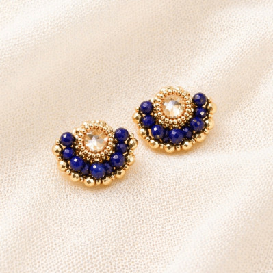 Boucles d'oreilles Ines Lapis Lazuli - Colette S'apprête - Comptoir Doré