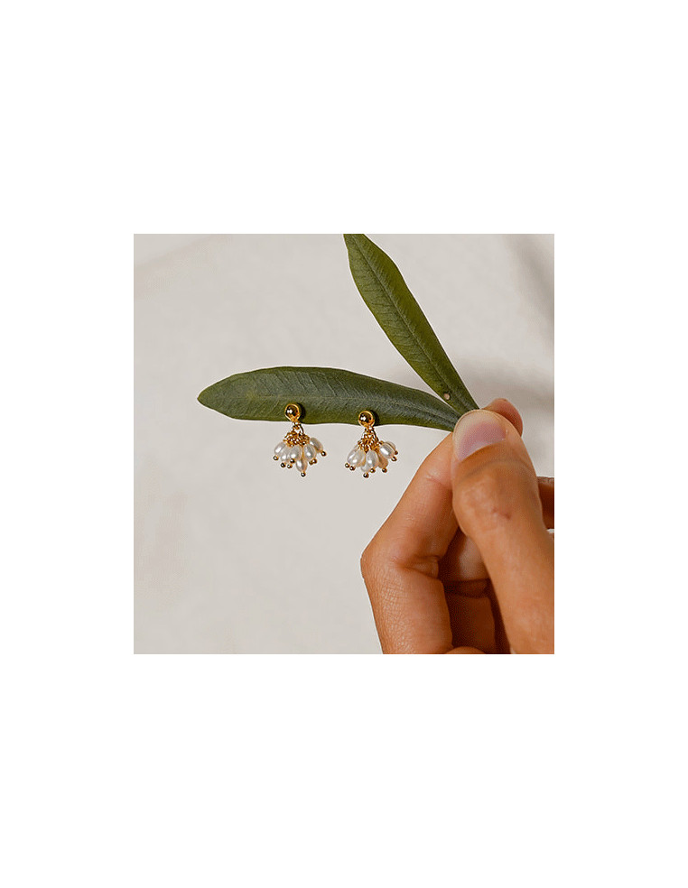 Boucles d'oreilles perles Céleste - Comptoir Doré - L'Atelier de Clotilde