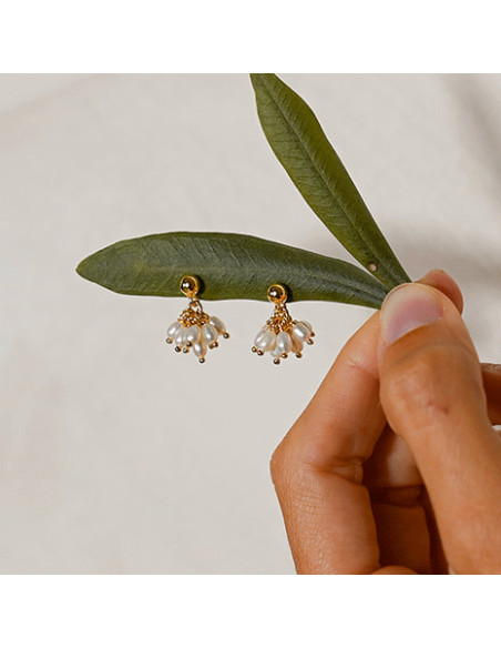 Boucles d'oreilles perles Céleste - Comptoir Doré - L'Atelier de Clotilde