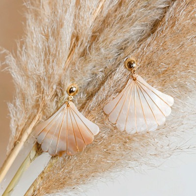 Boucles d'oreilles pendantes perles Emilie - Comptoir Doré - L'Atelier de Clotilde