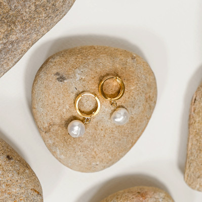 Boucles d'oreilles perle Louise - Comptoir Doré - L'Atelier de Clotilde