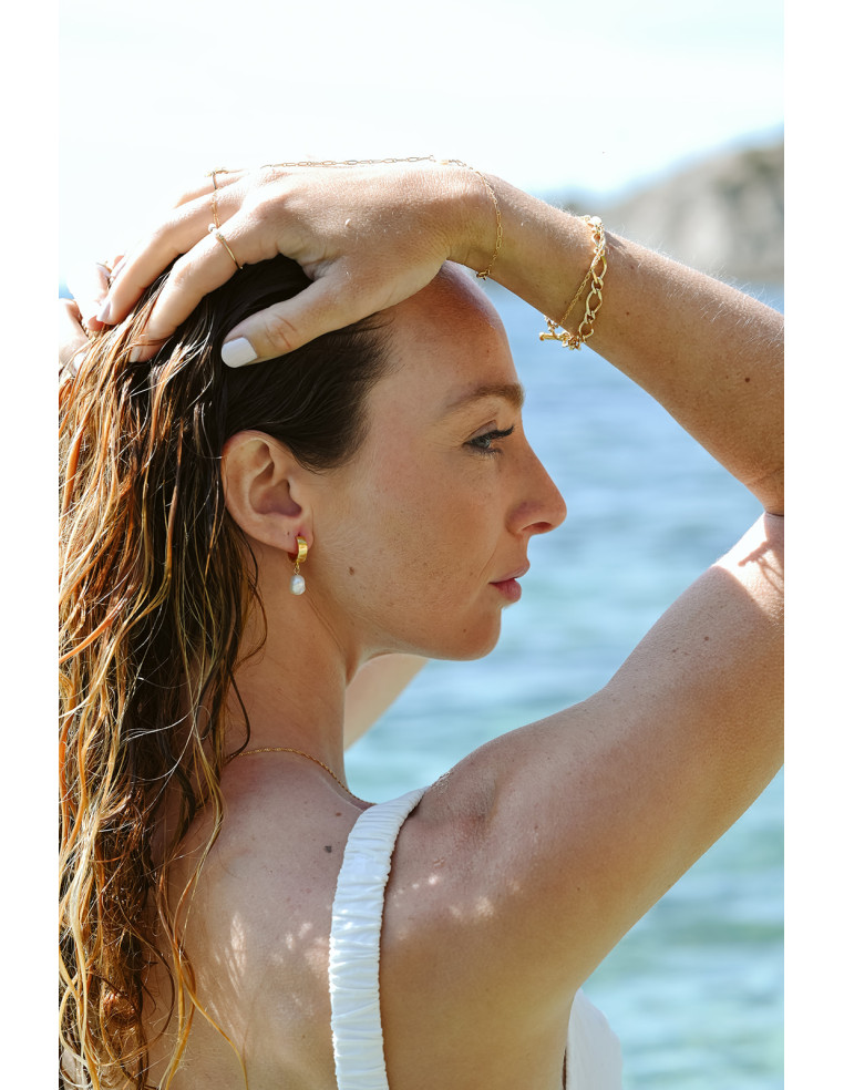 Boucles d'oreilles perle Louise - Comptoir Doré - L'Atelier de Clotilde