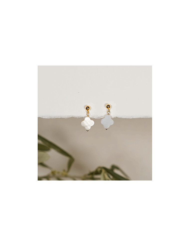 Boucles d'oreilles nacre Séléna - Comptoir Doré - L'Atelier de Clotilde