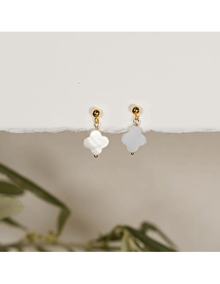 Boucles d'oreilles nacre Séléna - Comptoir Doré - L'Atelier de Clotilde