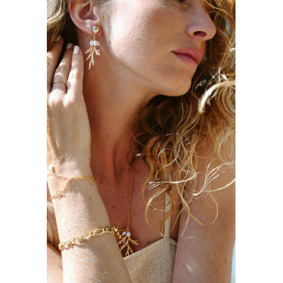 Boucles d'oreilles feuille Zeus - Comptoir Doré - L'Atelier de Clotilde 2