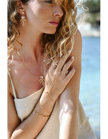 Boucles d'oreilles feuille Zeus - Comptoir Doré - L'Atelier de Clotilde